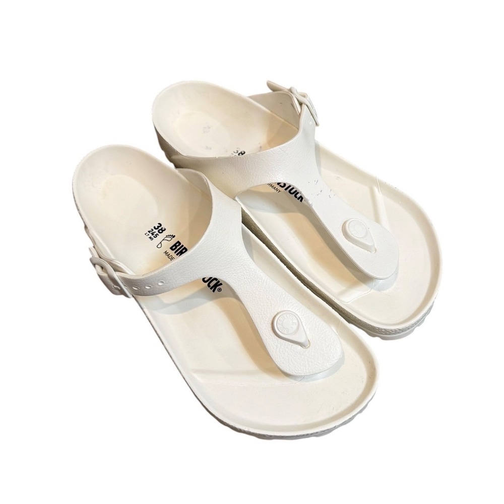 Birkenstock Gizeh EVA White Waterproof Thong Sandals Womens 38 L7 M5 Germany